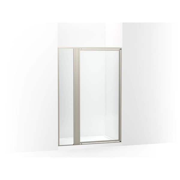 Attend 48 In. W X 69 In. H Pivot Framed Shower Door In Nickel