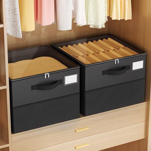 Numhew Black Shoe Storage Organizer, Foldable Adjustable Divider