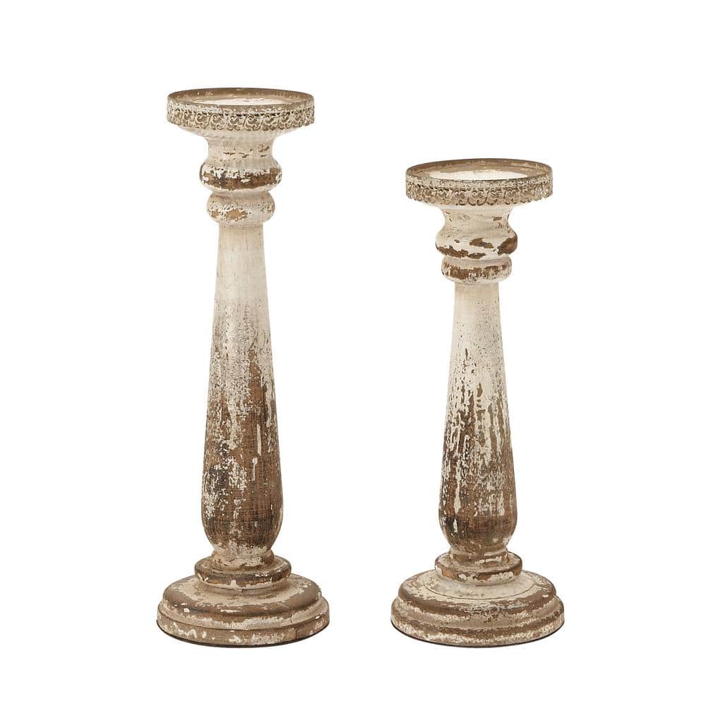 Winter Elegance Wood Candle Lantern Set, Rustic Brown, 17"