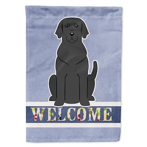 11 in. x 15-1/2 in. Polyester Black Labrador Welcome 2-Sided 2-Ply Garden Flag