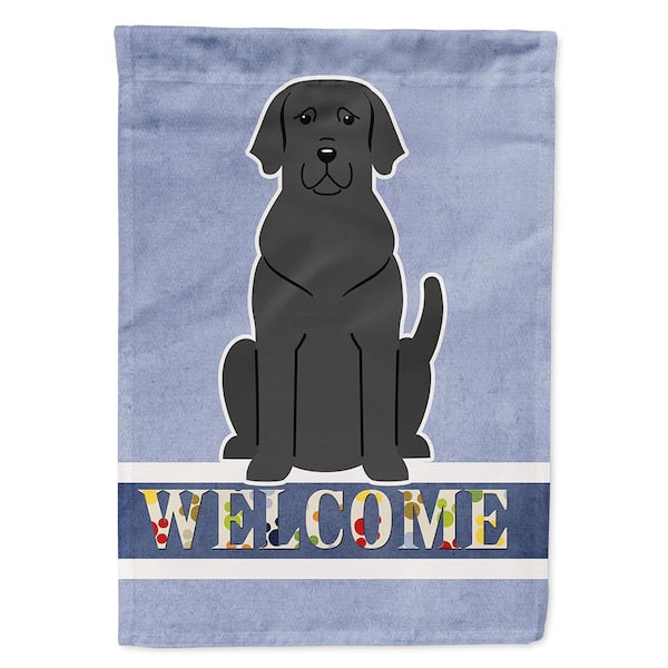 Caroline's Treasures 11 in. x 15-1/2 in. Polyester Black Labrador Welcome 2-Sided 2-Ply Garden Flag