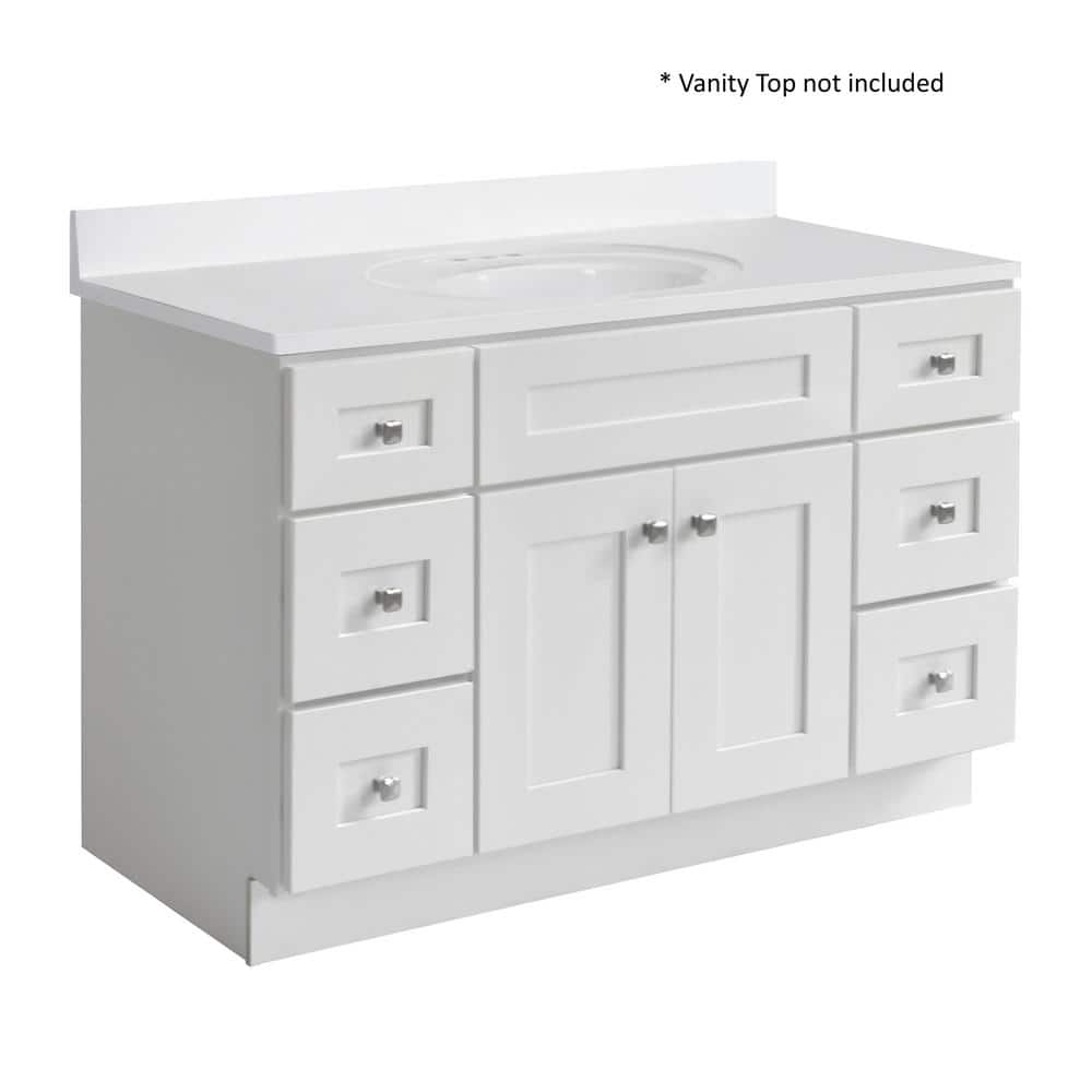 Brookings 48 Inch White Shaker Bathroom Vanity