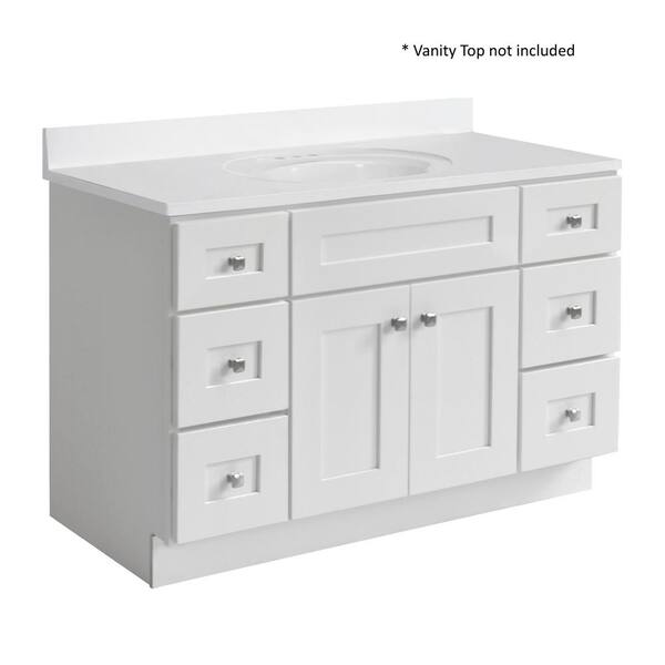 Design House Brookings Rta Plywood 48 In W X 21 D 31 5 H 2 Door 6 Drawer Shaker Bath Vanity Cabinet Without Top White 599001 Wht The Home Depot Design House Brookings Rta Plywood 48, 42 White Vanity No Top