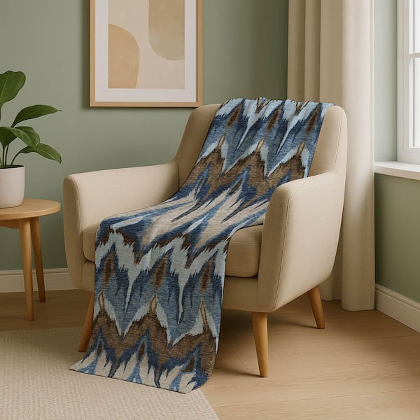 Premium Machine Washable ASB743 Blue 50 in. x 70 in. Sherpa Throw Blanket