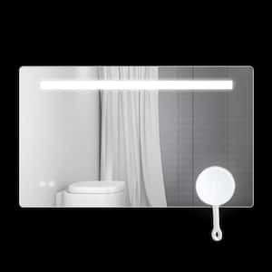 28 in. W x 40 in. H Rectangular Frameless Wall Anti-Fog Removable Handheld Wireless Recharge Bathroom Vanity Mirror
