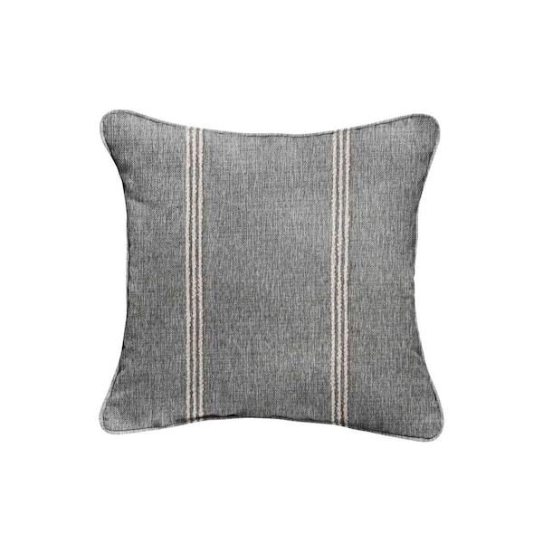 SORRA HOME Sorra Home Sunbrella Lengthen Stone Square Outdoor Throw Pillow