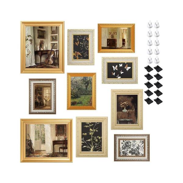 8 x 10 Brown Wood Hanging Picture Frame Set of 10 HDFN7NK24C - The