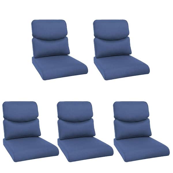 Gymojoy 22 in. x 25 in. 10-Piece Deep Seating Outdoor Lounge Chair Replacement Cushion and Back Pillow in Blue