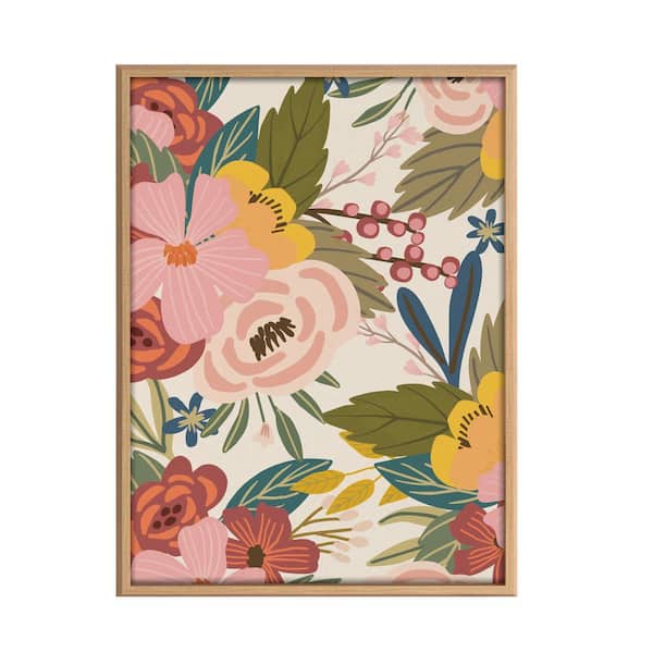 Kate and Laurel Blake 32 in. x 24 in. Softly by Mia Charro Framed Wooden Wall Art