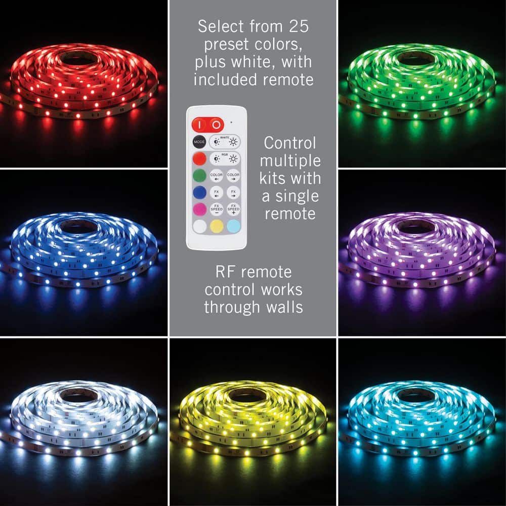 16 ft Multicolor LED Strip Light Kit with Remote