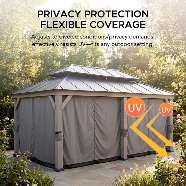 Sunjoy Replacement Gazebo Curtain Panles, 6-Panel Screen Walls
