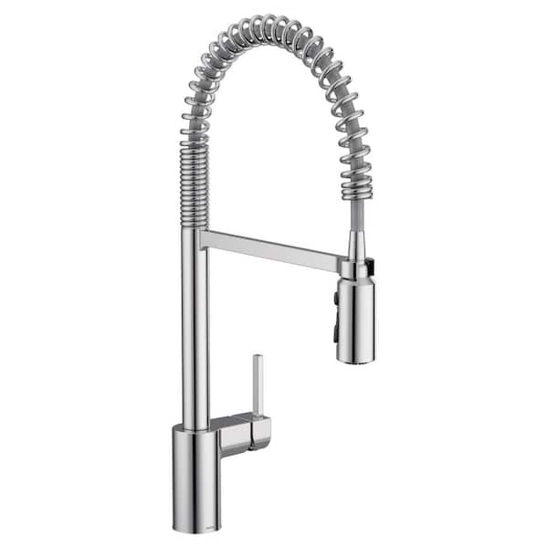Align Single-Handle Pre-Rinse Spring Pull-Down Sprayer Kitchen Faucet with Power Boost in Chrome
