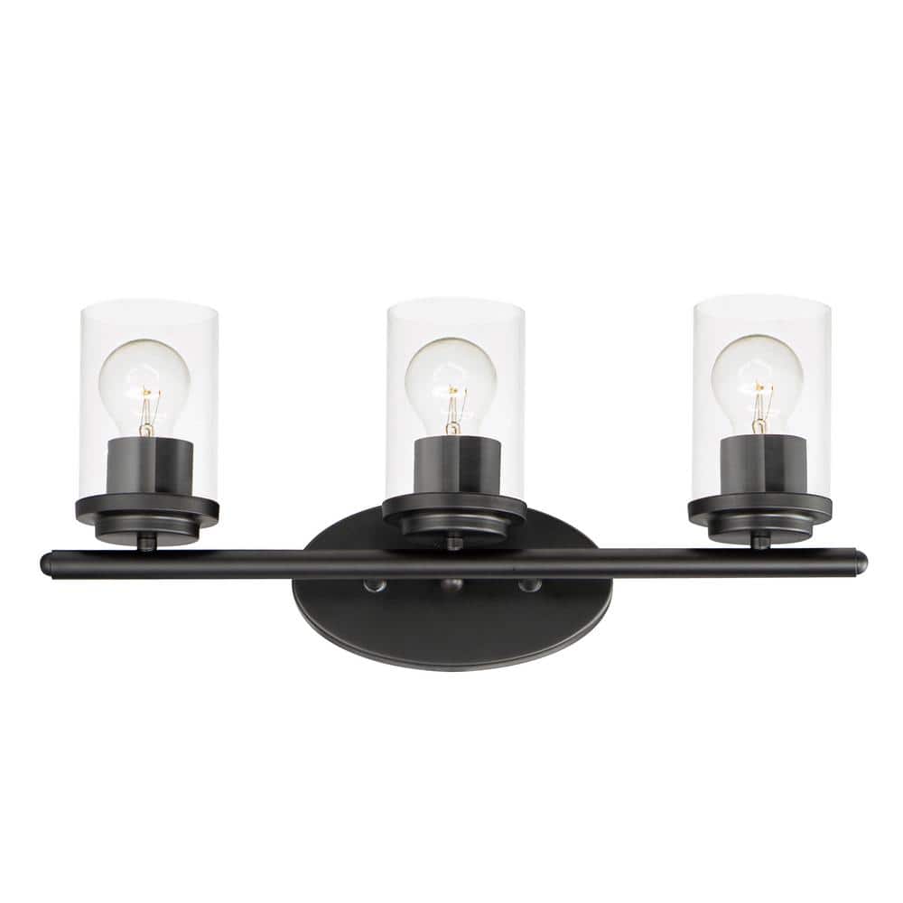 Corona 26.25 in. 3-Light Black Bath Vanity Light price history on PriceWatchPro