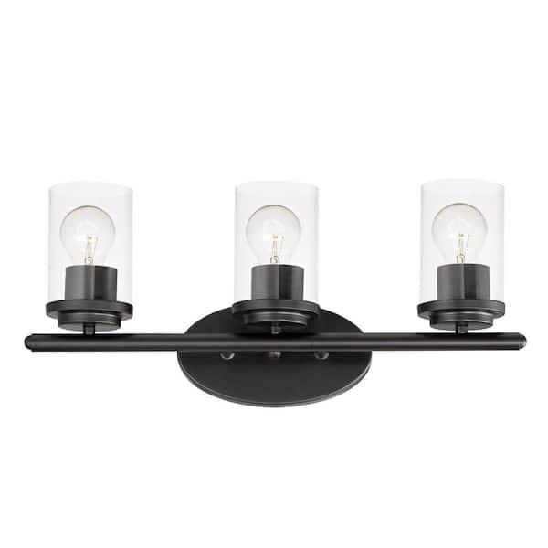 Maxim Lighting Corona 26.25 in. 3-Light Black Bath Vanity Light