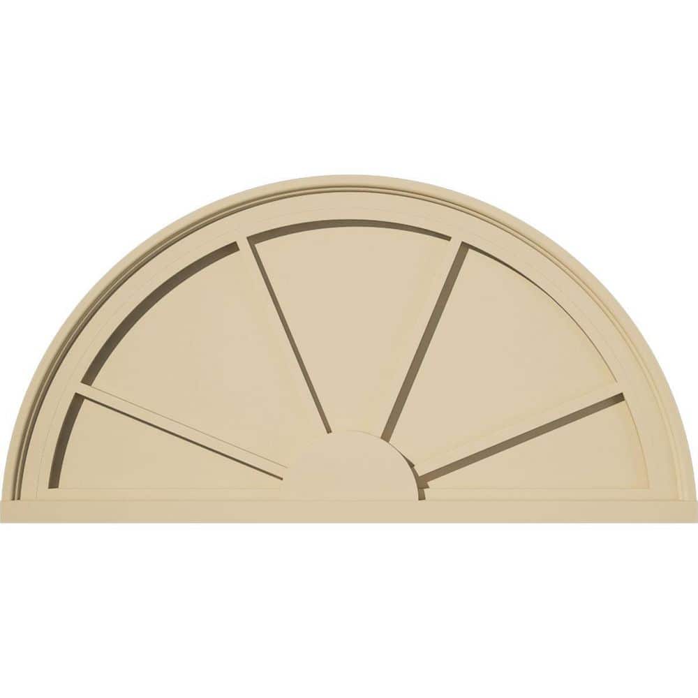 Ekena Millwork 74W X 37H X 2P Half Round 3 Spoke Architectural Grade Pvc Pediment