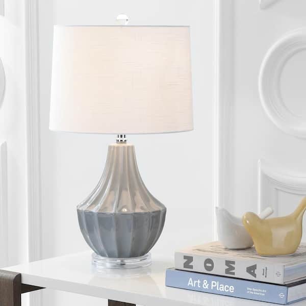 Tate 24.5 in. Gray Ceramic Table Lamp