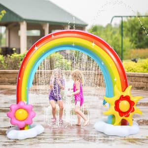 Inflatable Rainbow Sprinkler Summer Outdoor Kids Spray Water Toy Yard Party Pool