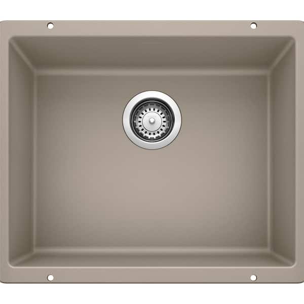Blanco PRECIS Silgranit 21 in. Undermount Granite Composite Truffle Single Bowl Kitchen Sink