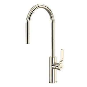 Myrina Single Handle Pull Down Sprayer Kitchen Faucet in Polished Nickel