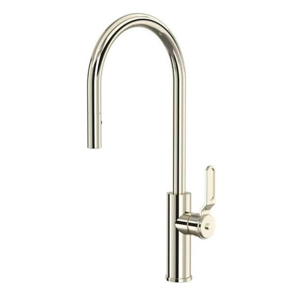 ROHL Myrina Single Handle Pull Down Sprayer Kitchen Faucet in Polished Nickel