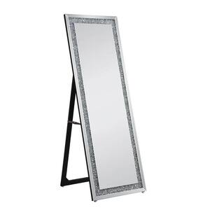 63 in. H x 22 in. W Rectangle Faux Diamonds Framed Full-Length Wall-Mounted/Standing Accent Floor Mirror