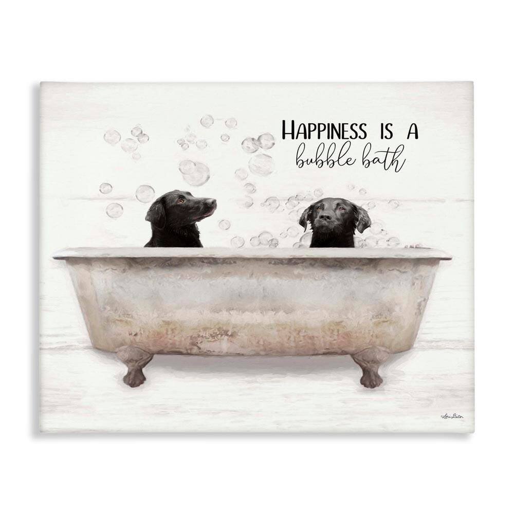 Happiness is a Bubble Bath Dogs by Lori Deiter Unframed Graphic Art Print Typography 20 in. x 16 in. price history on PriceWatchPro