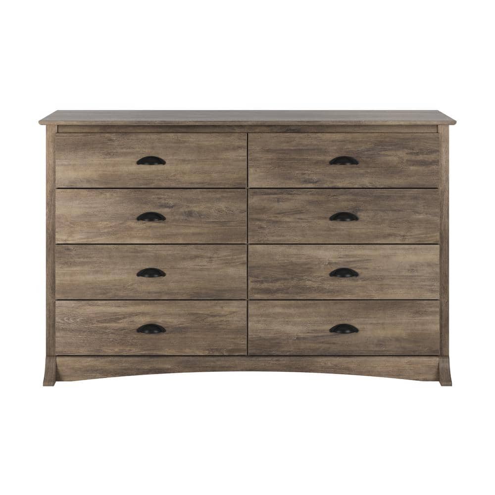Drifted Gray Double 8-Drawer Coastal Dresser