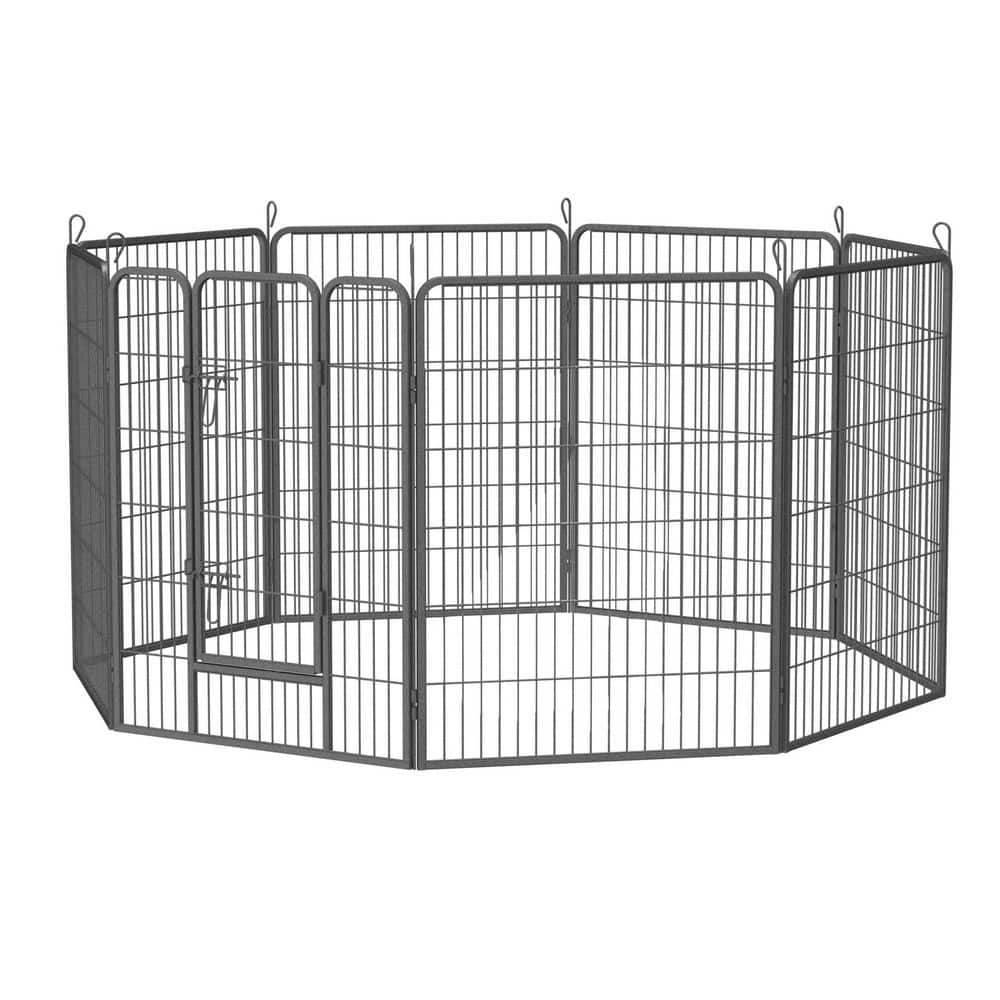 Dog Playpen, 40 in. H 8 Panels Fence Indoor Outdoor Heavy-Duty Metal Foldab