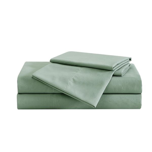 Truly Soft Garment Wash 3-Piece Green Solid Polyester Twin Sheet Set