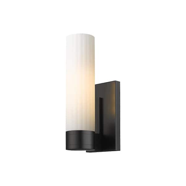 Innovations Empire 3.13 in. 1-Light Matte Black Wall Sconce with Glass Shade