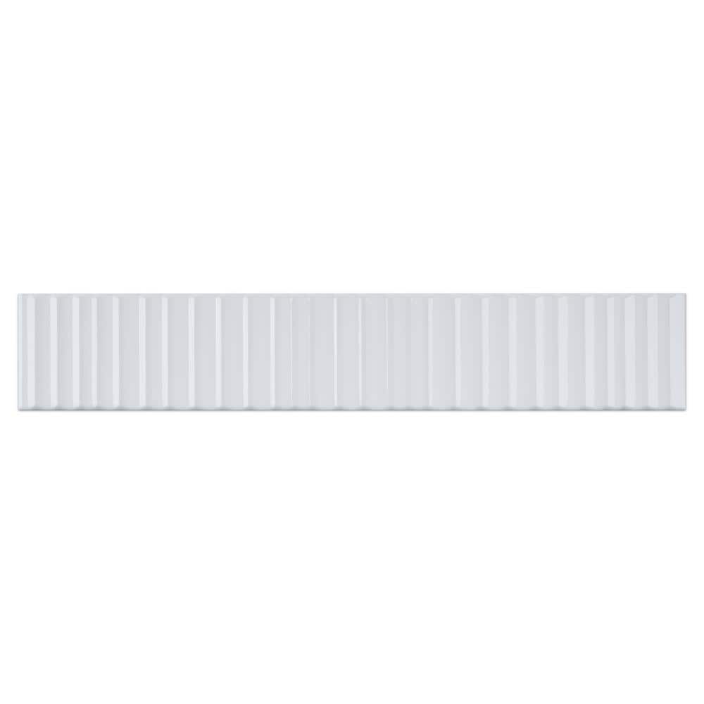 Nova White Glossy Ceramic Subway Wall Tile, 2x12