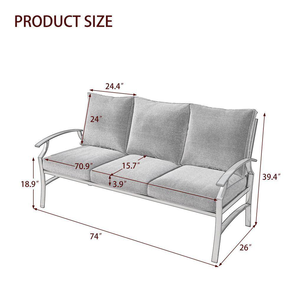 Measurement diagram of the outdoor sofa.