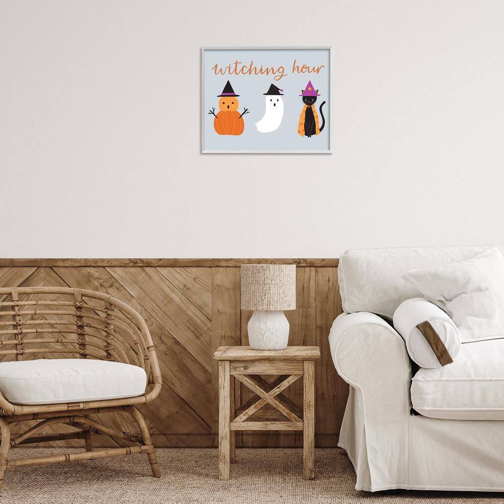 Cute Halloween Witching Hour by Sazerelli Designs White Framed Typography Giclee Art Print 16 in. x 20 in. price history on PriceWatchPro
