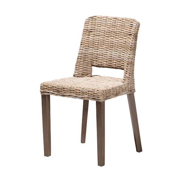 Magy Greywashed Rattan Dining Chair