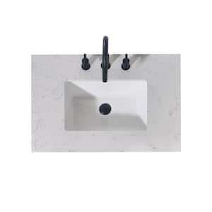 Merano 30 in. W x 22 in. D Engineered Stone Composite Vanity Top in Aosta White Apron
