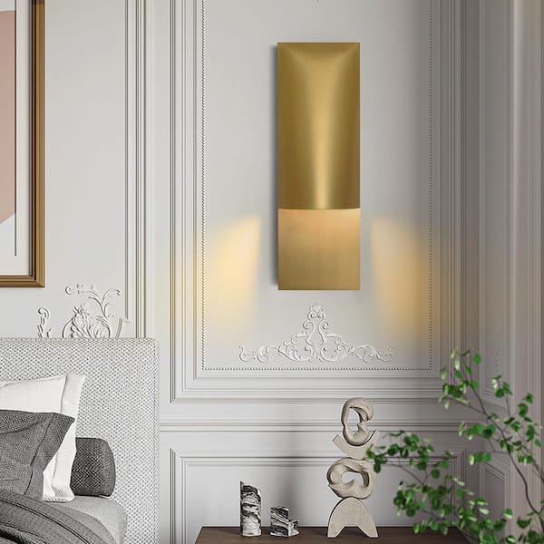 5.9 in. 1-Light Dimmable LED Brass Wall Sconce, Bulb Included, for Bedroom, Dining Room, Entryway, Hallway, Library
