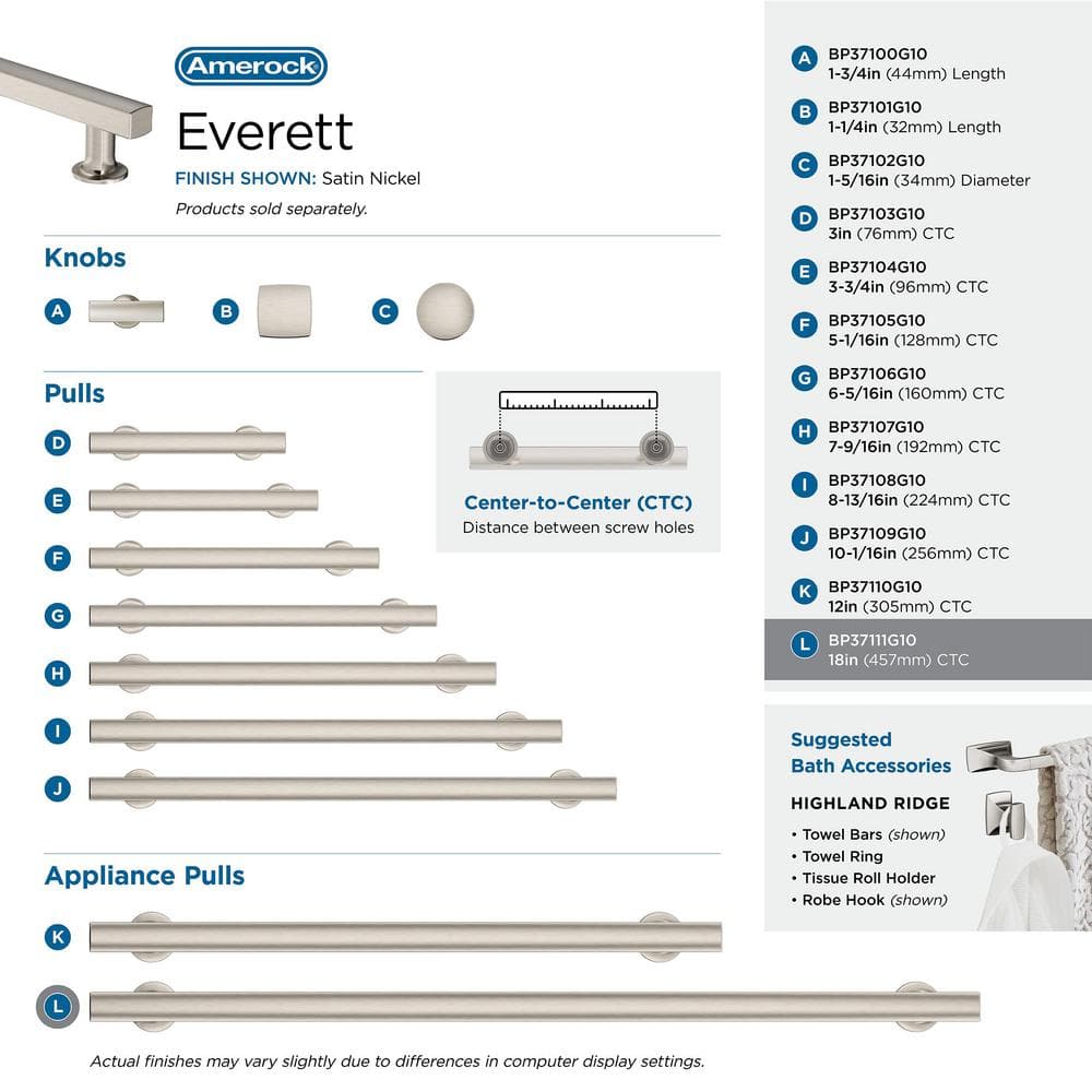 Satin Nickel 18-Inch Modern Appliance Pull with Mounting Hardware