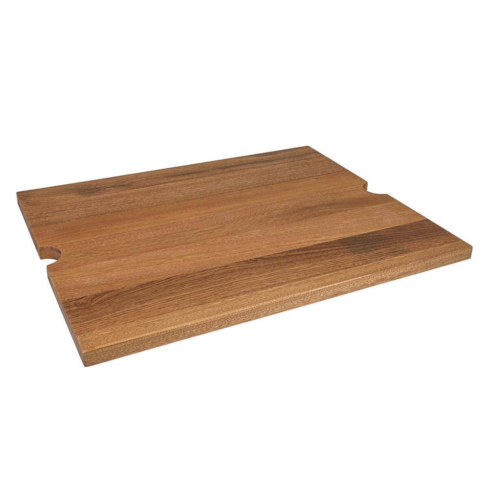 Roma 19" Brushed Stainless Steel Undermount Workstation Sink with Mahogany Cutting Board