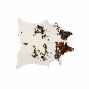 Josephine Salt and Pepper Chocolate/White 6 ft. x 7 ft. Specialty Abstract Cowhide Area Rug