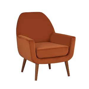 Accera Mid-Century Burnt Orange Arm Chair with U-shaped Frame