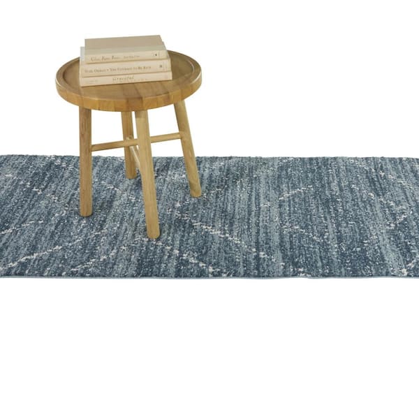 Sienna Blue 2 ft. x 7 ft. Geometric Runner Rug