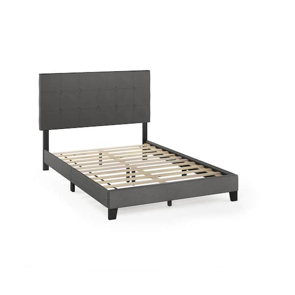 Furinno Laval Stone Full Button Tufted Bed Frame