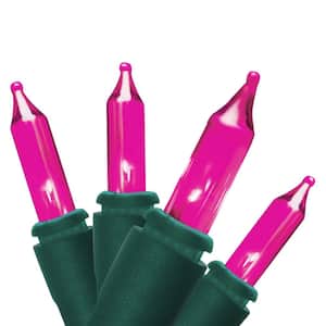 21.88 ft. 100-Count Pink Christmas Professional Series Mini Lights
