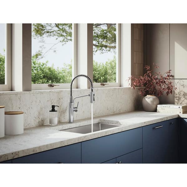 Ringby Single Handle 3-Function Pull Down Sprayer Kitchen Faucet In Polished Chrome