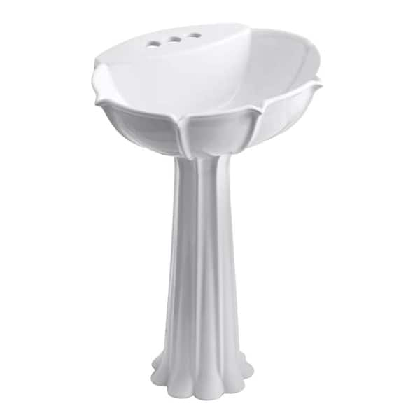 KOHLER Anatole Vitreous China Pedestal Combo Bathroom Sink in White