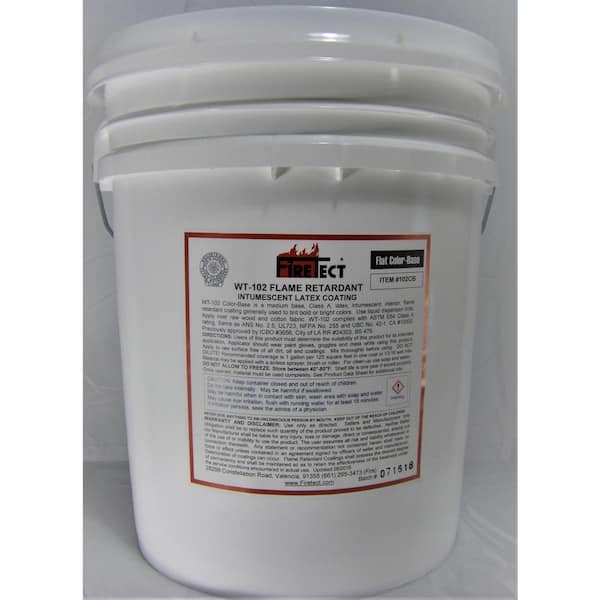 Firetect WT-102 5 gal. Color Base Flat Latex Fireproofing Flame Retardant Paint for Wood