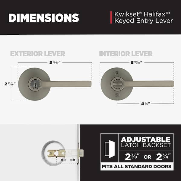 Kwikset Halifax Gunmetal Keyed Entry Round Door Handle featuring