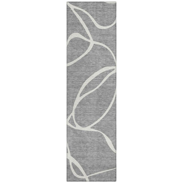 Chantille Machine Washable Indoor/Outdoor Abstract ACN999 Gray 2 ft. 3 in. x 7 ft. 6 in. Area Rug