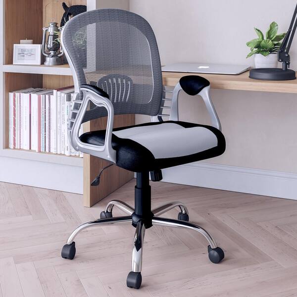 Black Zenith Ergonomic Mid Back Mesh Office Chair with Adjustable Armrest Swivel Task Chair Desk Chair Computer Chair Guest Chairs Reception Chairs 