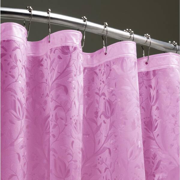 Dainty Home Floral 72 in. Pink 3D Shower Curtain